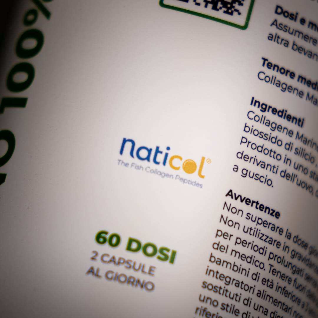 COLLAGENE MARINO 100% - Integratore alimentare a base di Collagene Marino Certificato Naticol® in capsule