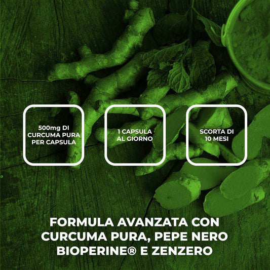 CURCUMA PLUS - Integratore alimentare a base di Curcuma, BioPerine® e Zenzero