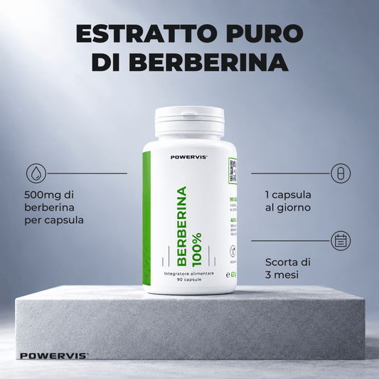 BERBERINA 100% - Integratore alimentare a base di Estratto di Berberina 97%