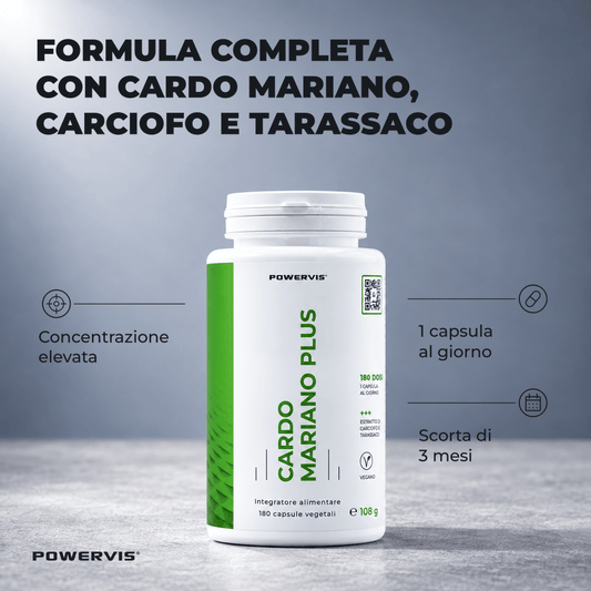 CARDO MARIANO PLUS - Integratore alimentare a base di Estratto di Cardo Mariano, Carciofo e Tarassaco