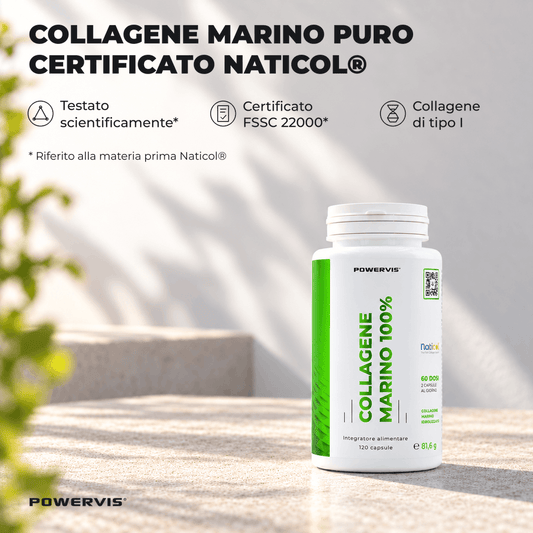 COLLAGENE MARINO 100% - Integratore alimentare a base di Collagene Marino Certificato Naticol® in capsule