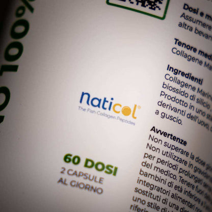COLLAGENE MARINO 100% - Integratore alimentare a base di Collagene Marino Certificato Naticol® in capsule