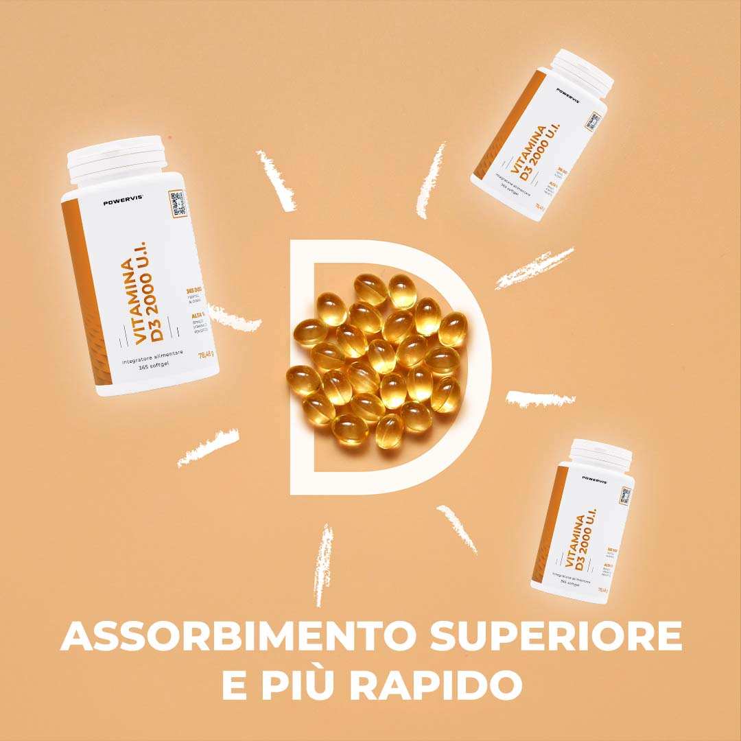 VITAMINA D3 - Integratore di Vitamina D3 2000 U.I. in Softgel