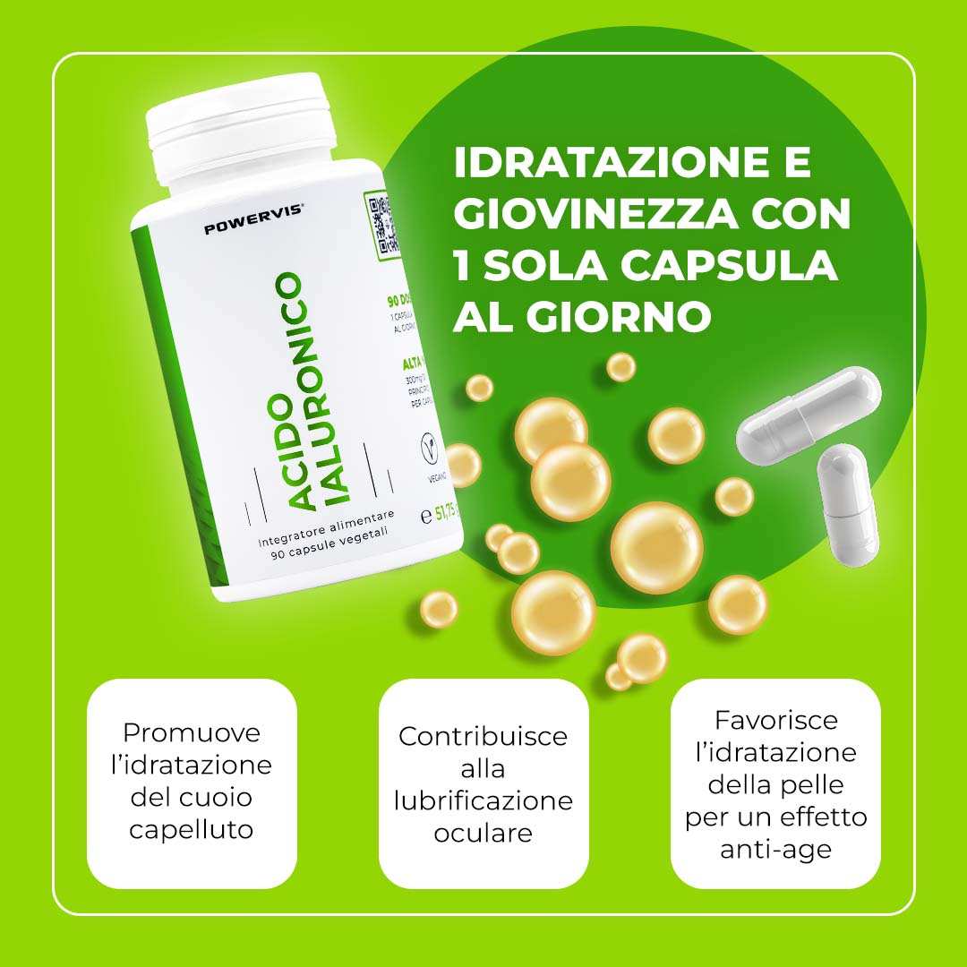 ACIDO IALURONICO - Integratore alimentare a base di Acido Ialuronico in capsule vegetali