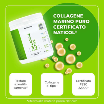 COLLAGENE ACTIVE - Integratore alimentare a base di Collagene Marino Certificato Naticol® in polvere