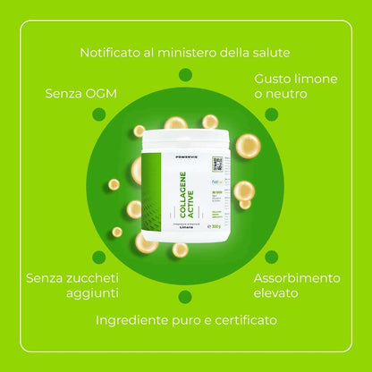 COLLAGENE ACTIVE - Integratore alimentare a base di Collagene Marino Certificato Naticol® in polvere