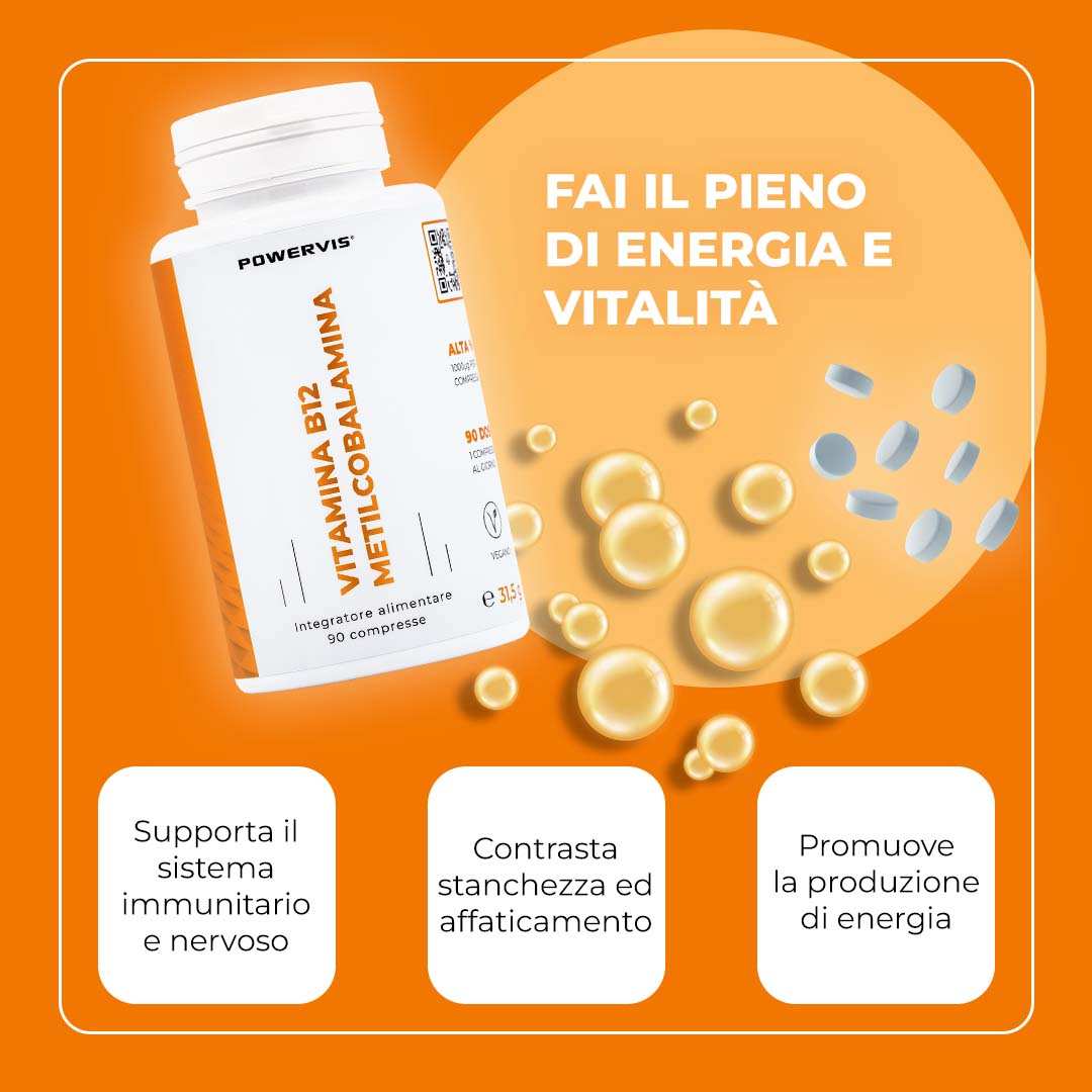VITAMINA B12 METILCOBALAMINA - Integratore Alimentare in compresse a base di Vitamina B12