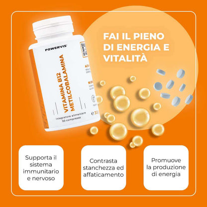 VITAMINA B12 METILCOBALAMINA - Integratore Alimentare in compresse a base di Vitamina B12