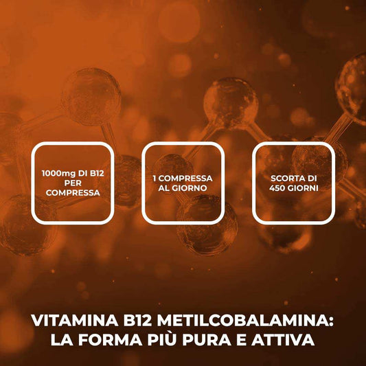 VITAMINA B12 METILCOBALAMINA - Integratore Alimentare in compresse a base di Vitamina B12