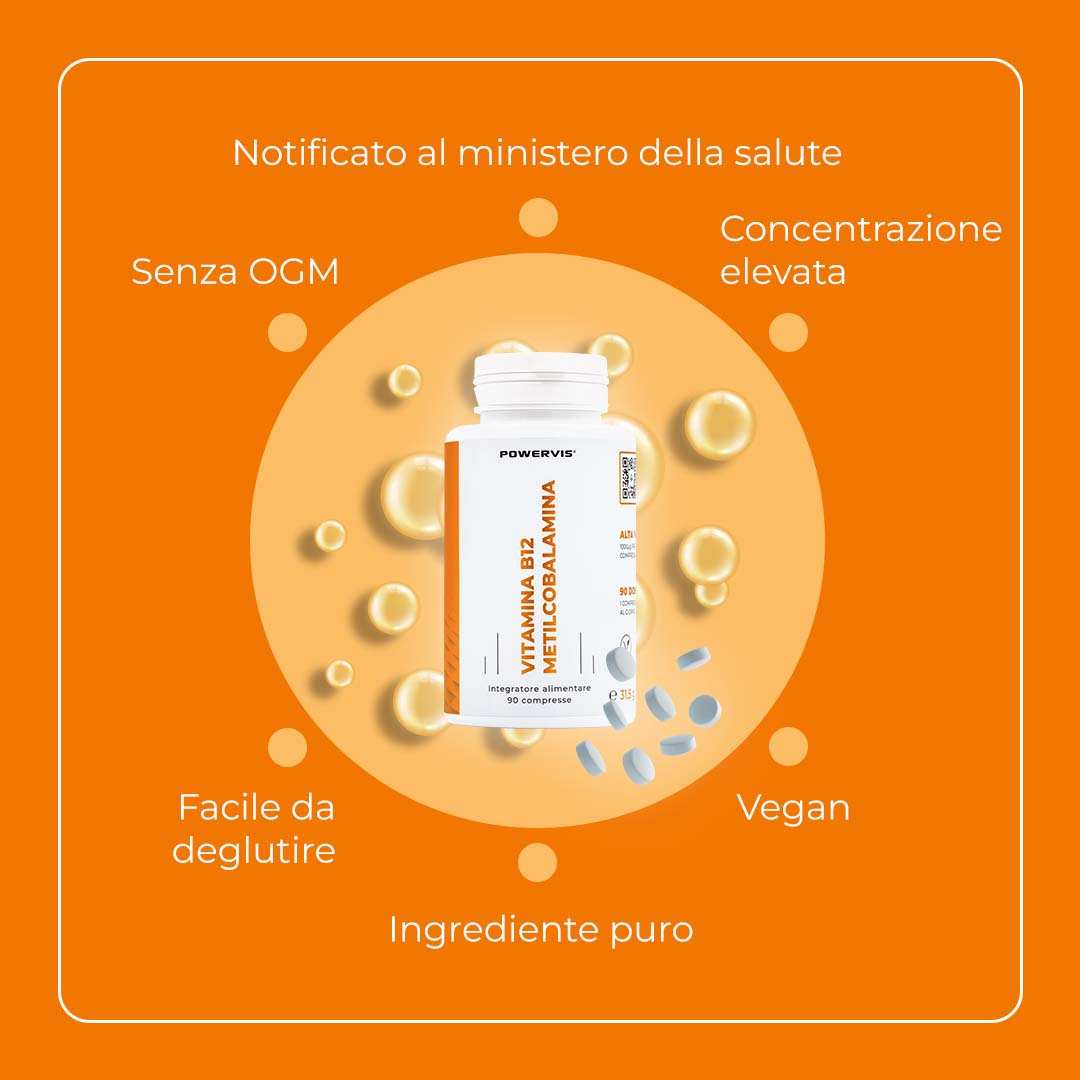 VITAMINA B12 METILCOBALAMINA - Integratore Alimentare in compresse a base di Vitamina B12