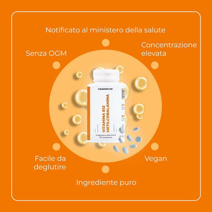 VITAMINA B12 METILCOBALAMINA - Integratore Alimentare in compresse a base di Vitamina B12