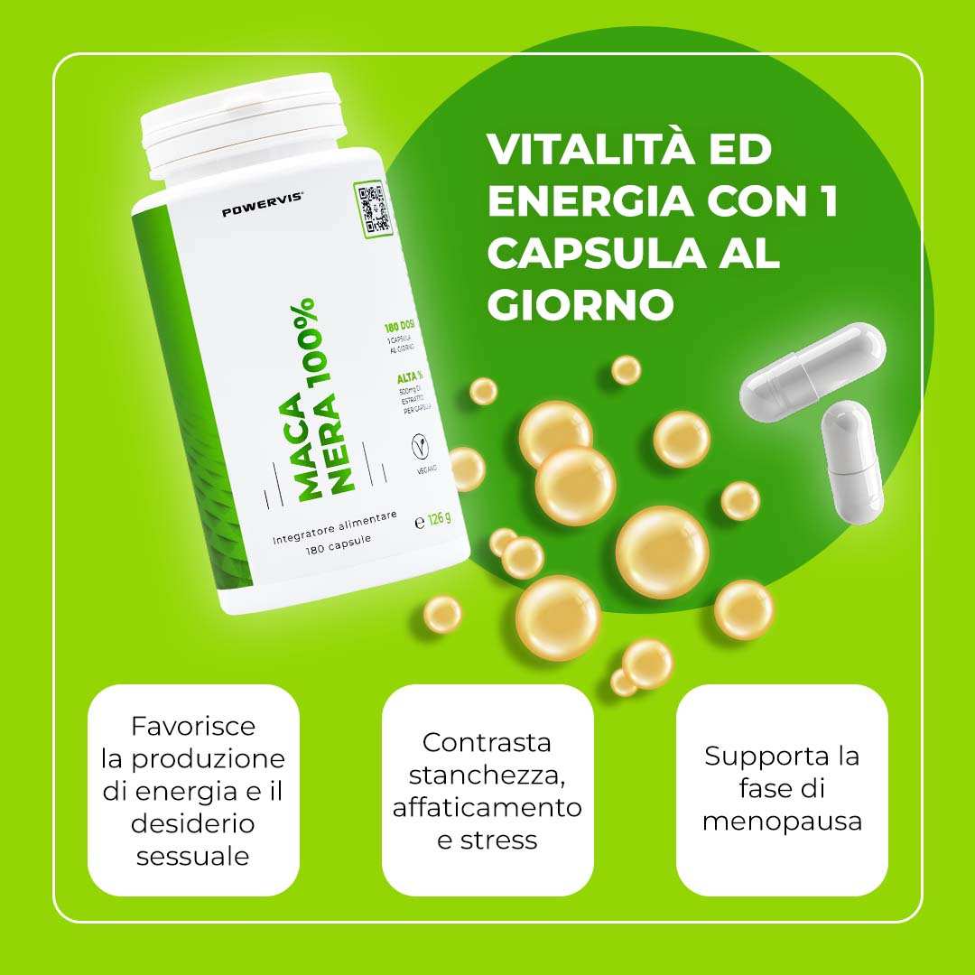 MACA NERA 100% - Integratore alimentare a base di Estratto di Maca Nera