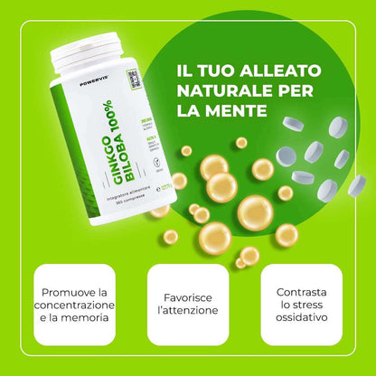 GINKGO BILOBA - Integratore alimentare a base di Estratto di Ginkgo Biloba 50:1