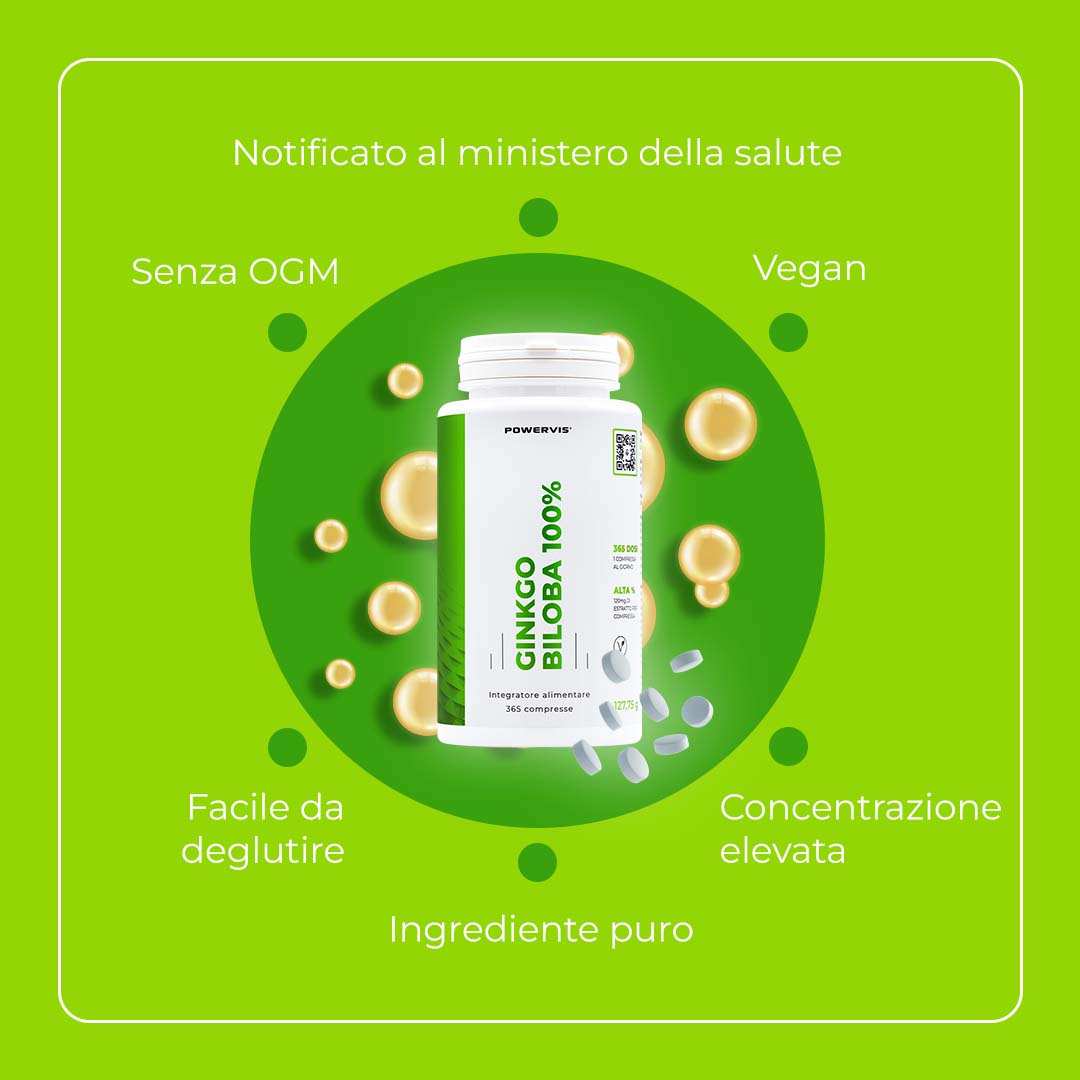 GINKGO BILOBA - Integratore alimentare a base di Estratto di Ginkgo Biloba 50:1