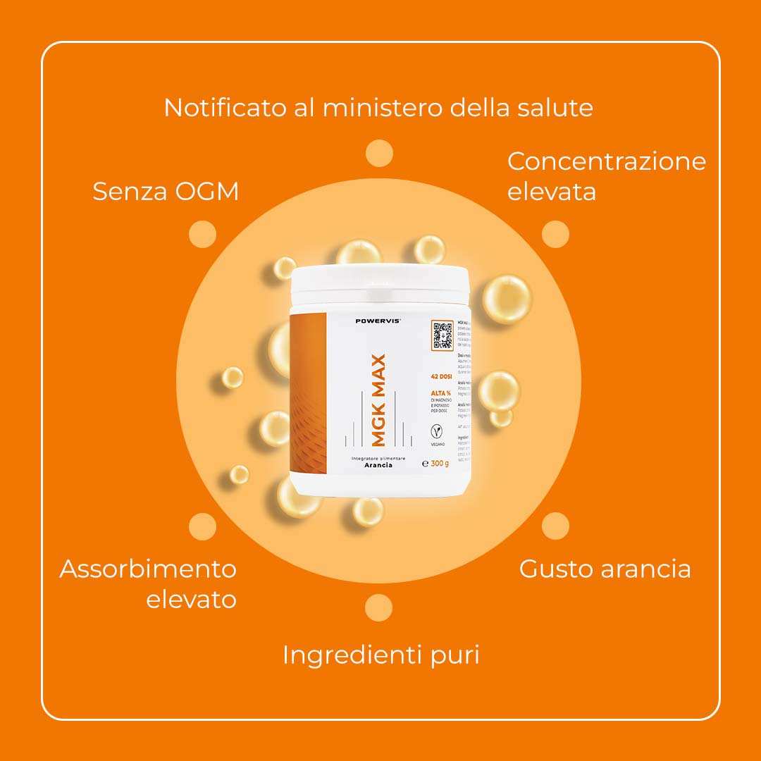 MGK MAX - Integratore alimentare a base di Magnesio e Potassio in polvere