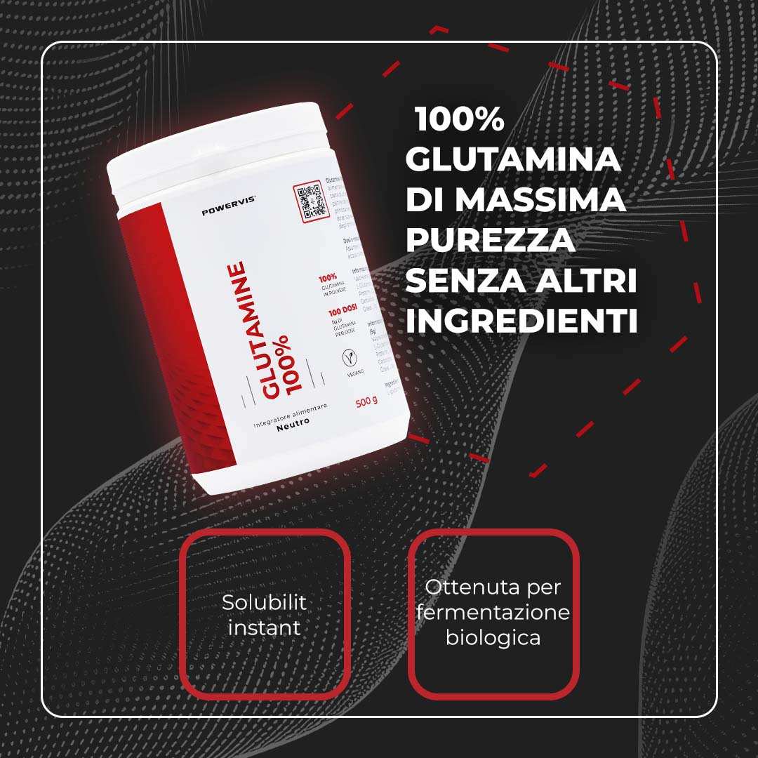 GLUTAMINE 100% - Integratore a base di Glutammina in Polvere
