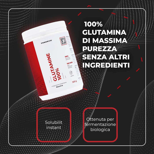 GLUTAMINE 100% - Integratore a base di Glutammina in Polvere