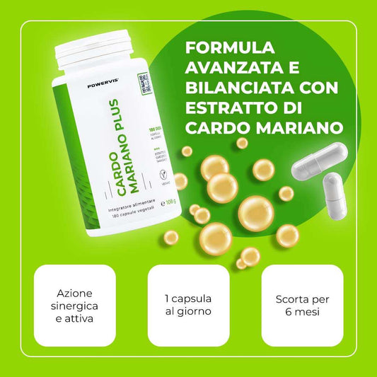 CARDO MARIANO PLUS - Integratore alimentare a base di Estratto di Cardo Mariano, Carciofo e Tarassaco