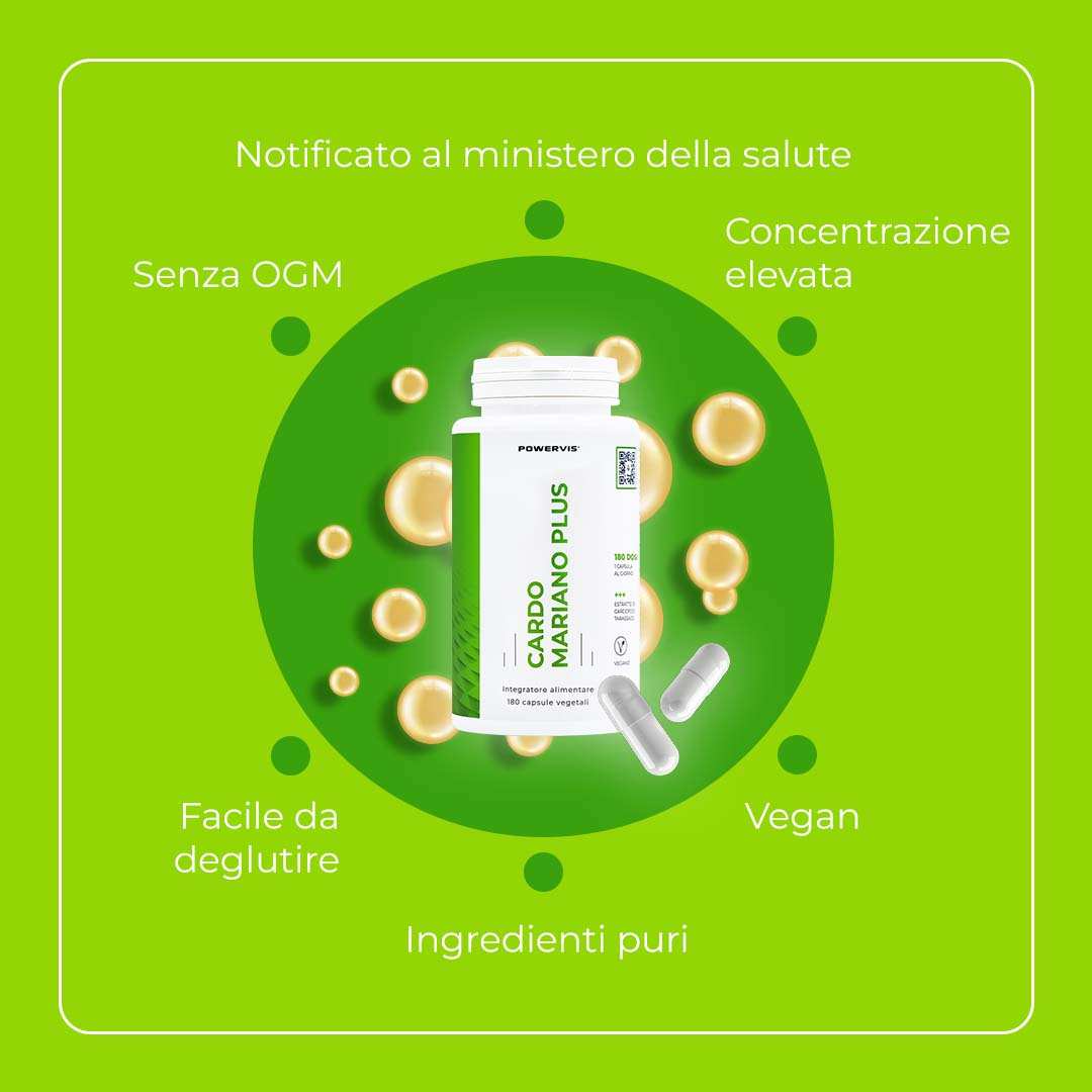 CARDO MARIANO PLUS - Integratore alimentare a base di Estratto di Cardo Mariano, Carciofo e Tarassaco