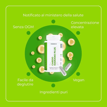 CARDO MARIANO PLUS - Integratore alimentare a base di Estratto di Cardo Mariano, Carciofo e Tarassaco
