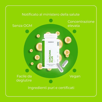 CURCUMA PLUS - Integratore alimentare a base di Curcuma, BioPerine® e Zenzero