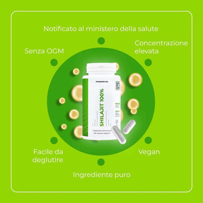 SHILAJIT 100% - Integratore alimentare a base di Estratto Puro di Shilajit Himalayano 40:1