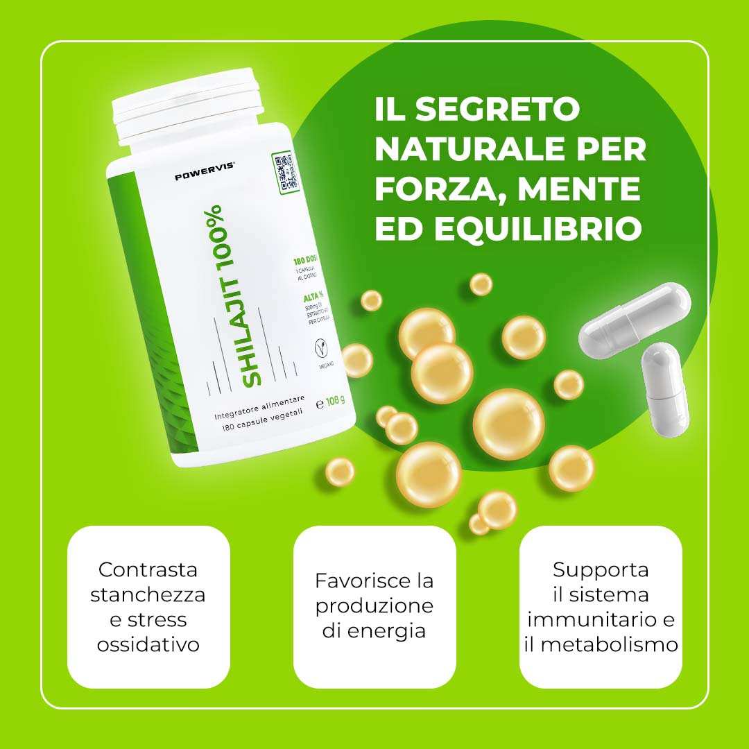 SHILAJIT 100% - Integratore alimentare a base di Estratto Puro di Shilajit Himalayano 40:1