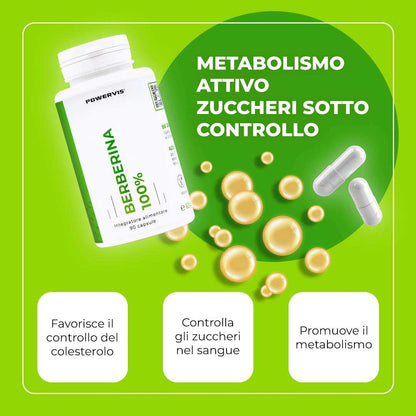 BERBERINA 100% - Integratore alimentare a base di Estratto di Berberina 97%