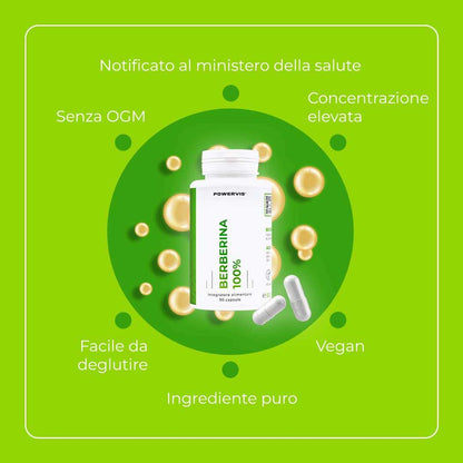 BERBERINA 100% - Integratore alimentare a base di Estratto di Berberina 97%