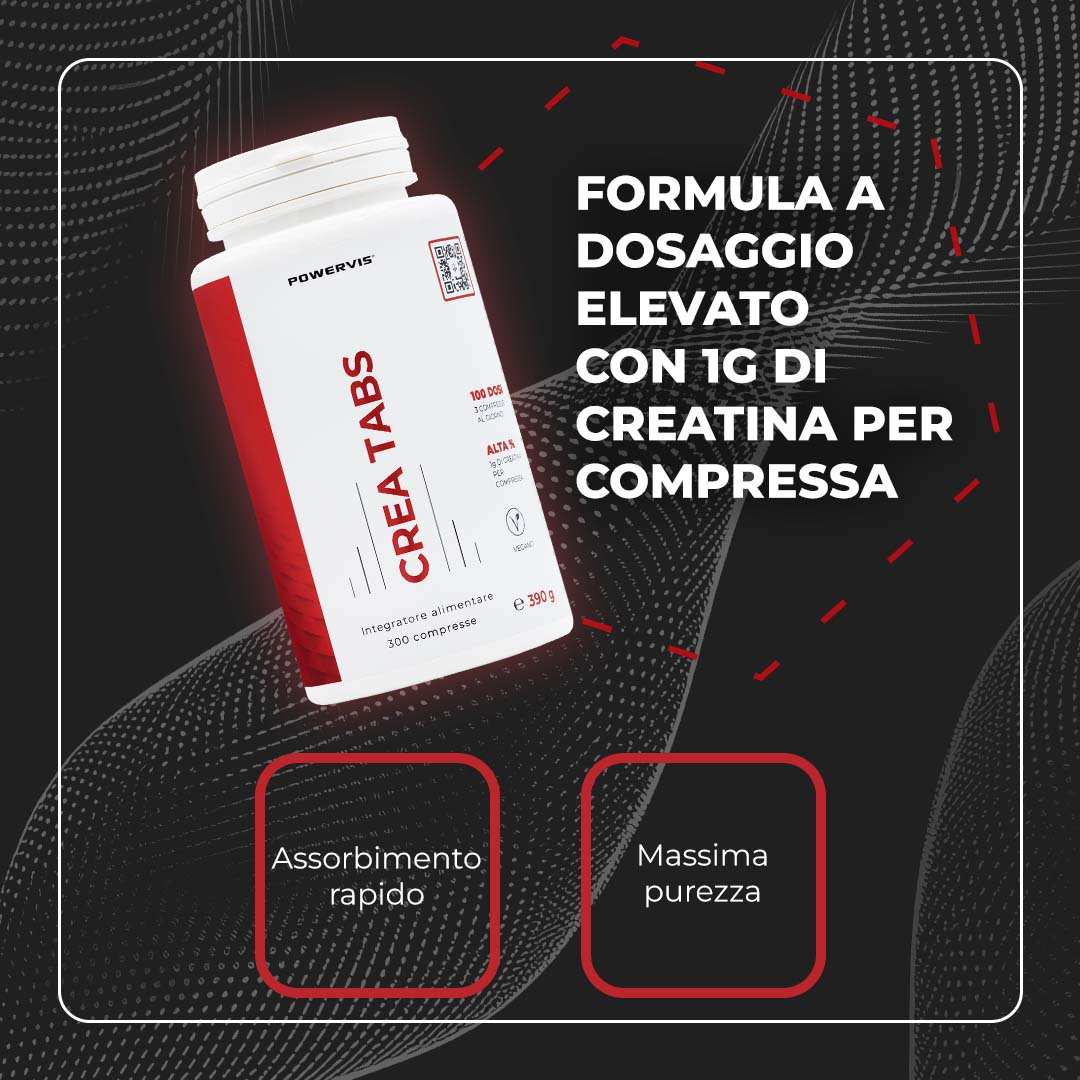 CREA TABS - Integratore alimentare a base di Creatina Monoidrato in Compresse