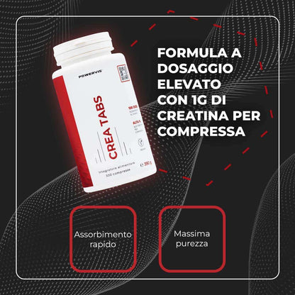 CREA TABS - Integratore alimentare a base di Creatina Monoidrato in Compresse