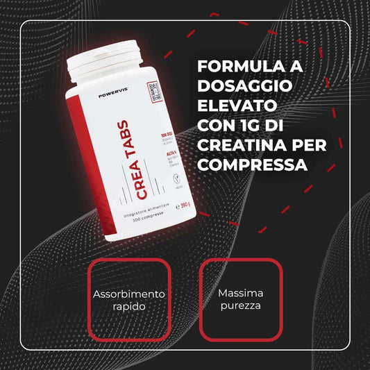 CREA TABS - Integratore alimentare a base di Creatina Monoidrato in Compresse