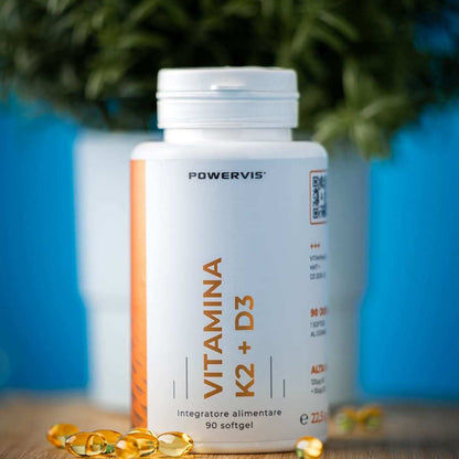 VITAMINA K2 + D3 - Integratore alimentare a base di Vitamina K2 MK-7 + D3 in Softgel