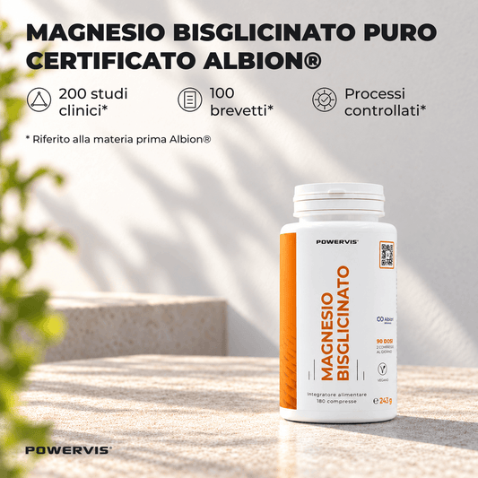 MAGNESIO BISGLICINATO - Integratore a base di Magnesio Bisglicinato Certificato Albion®