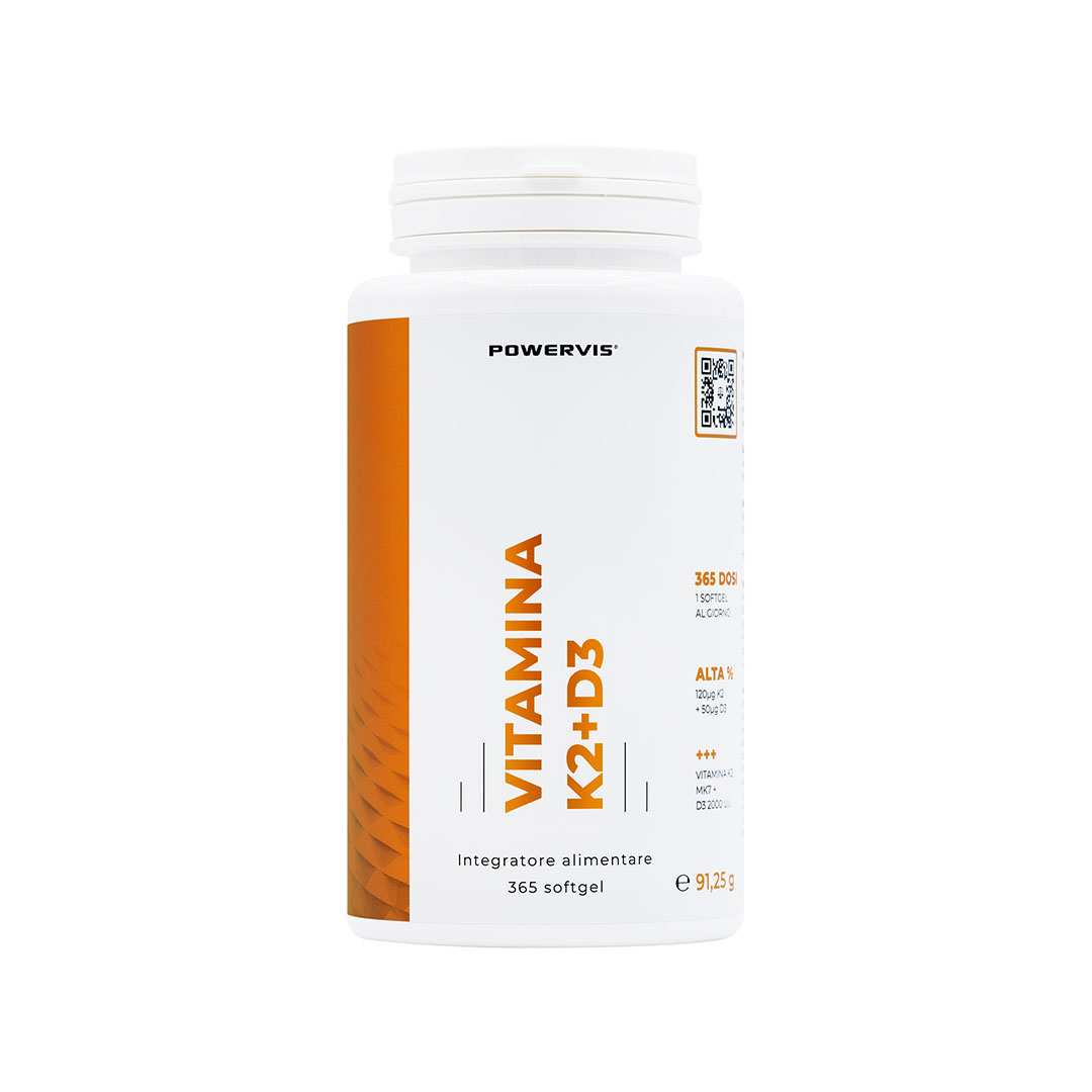 VITAMINA K2 + D3 - Integratore alimentare a base di Vitamina K2 MK-7 + D3 in Softgel