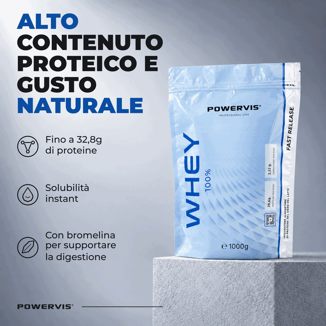 WHEY 100% - Proteine Whey del siero del latte Concentrate e Isolate