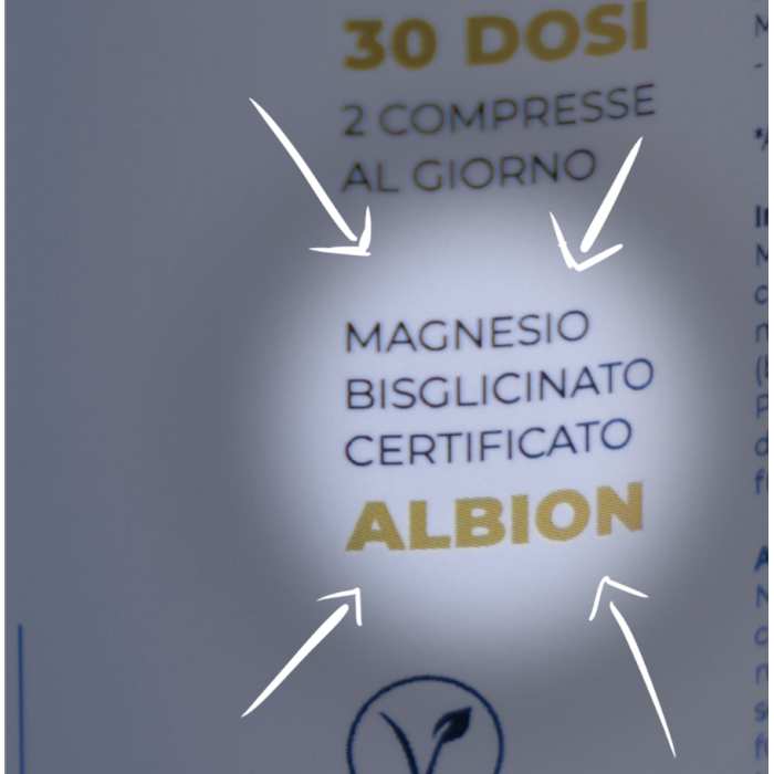 MAGNESIO BISGLICINATO - Integratore a base di Magnesio Bisglicinato Albion®