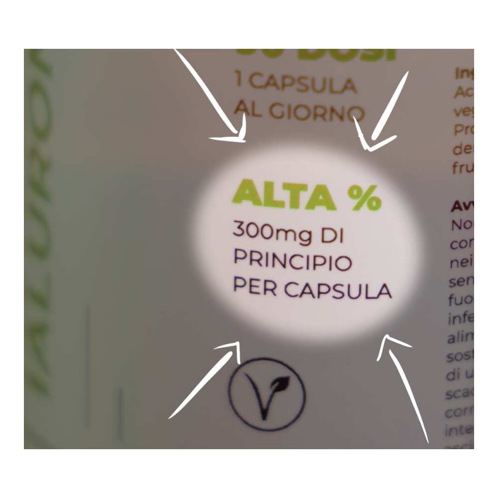 ACIDO IALURONICO - Integratore alimentare a base di Acido Ialuronico in capsule vegetali